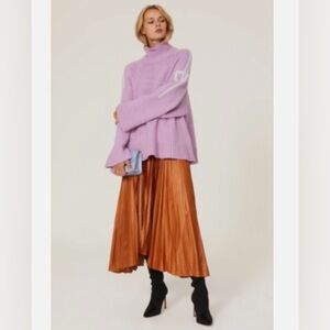 Patou Purple Wool Cashmere Oversized Knit Sweater
